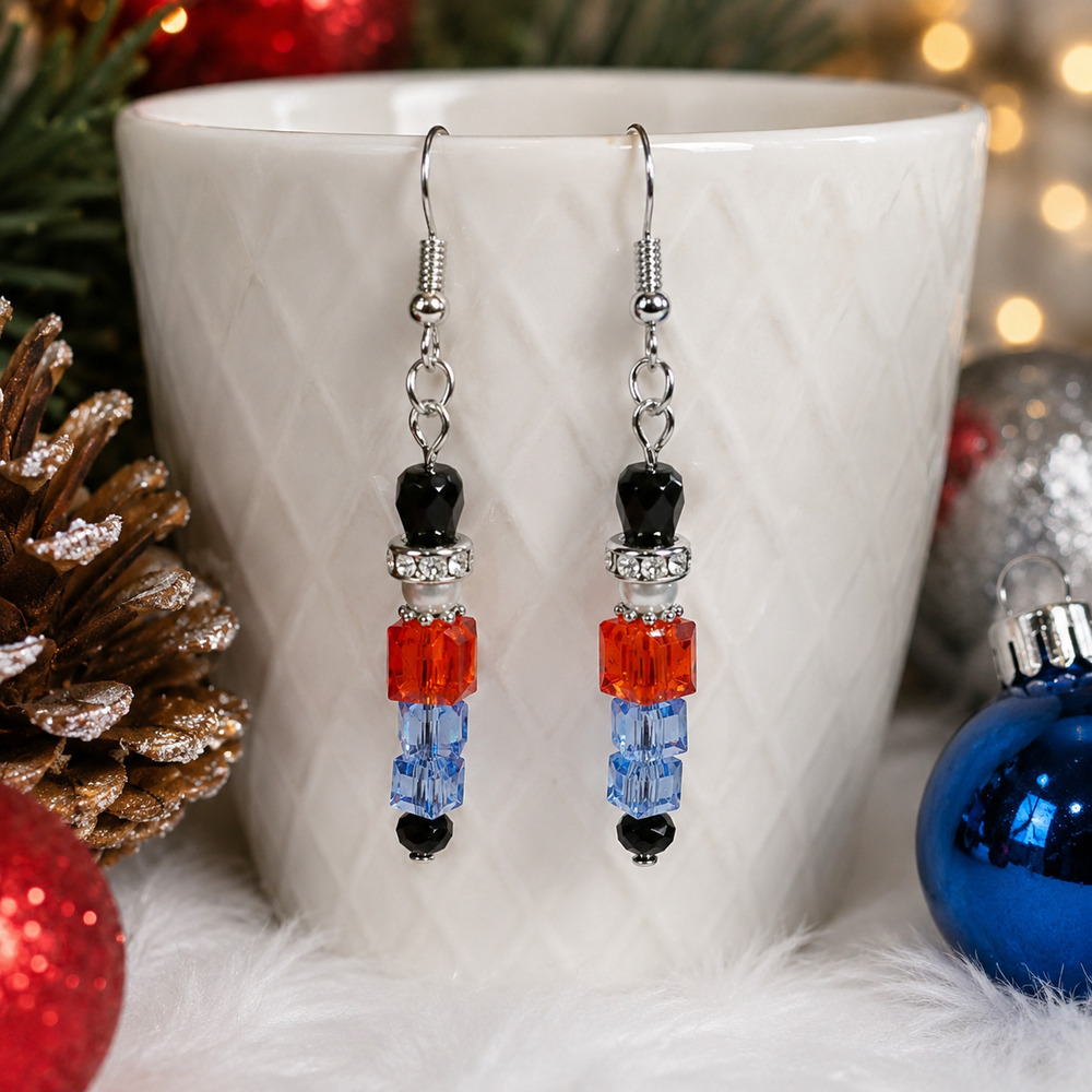 Handmade Little Drummer Boy Earrings: Holiday Fun Festive #C19
